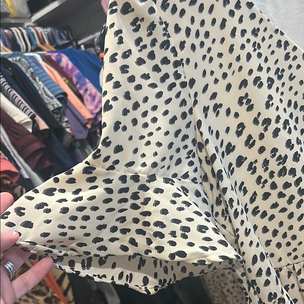 Beeson River Black and Cream animal print Midi Dress - Picture 3 of 3